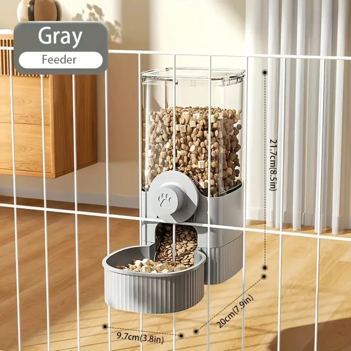 Automatic Hanging Pet Feeder & Water Dispenser Set – Cage-Mounted Food Bowl for Cats, Small Dogs & Rabbits