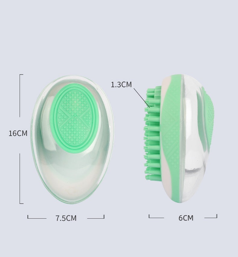 2-in-1 Pet Bath & Massage Brush – Soft Silicone Dog Cat Grooming Tool with Shampoo Dispenser