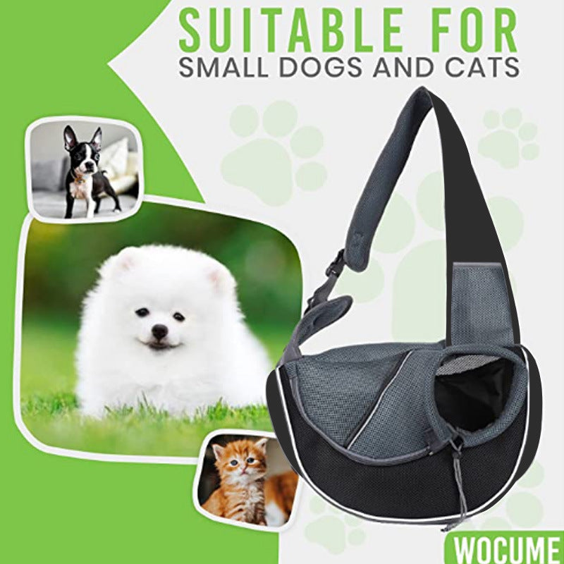 Portable Pet Carrier Crossbody Bag – Breathable Oxford Shoulder Sling for Dogs & Cats