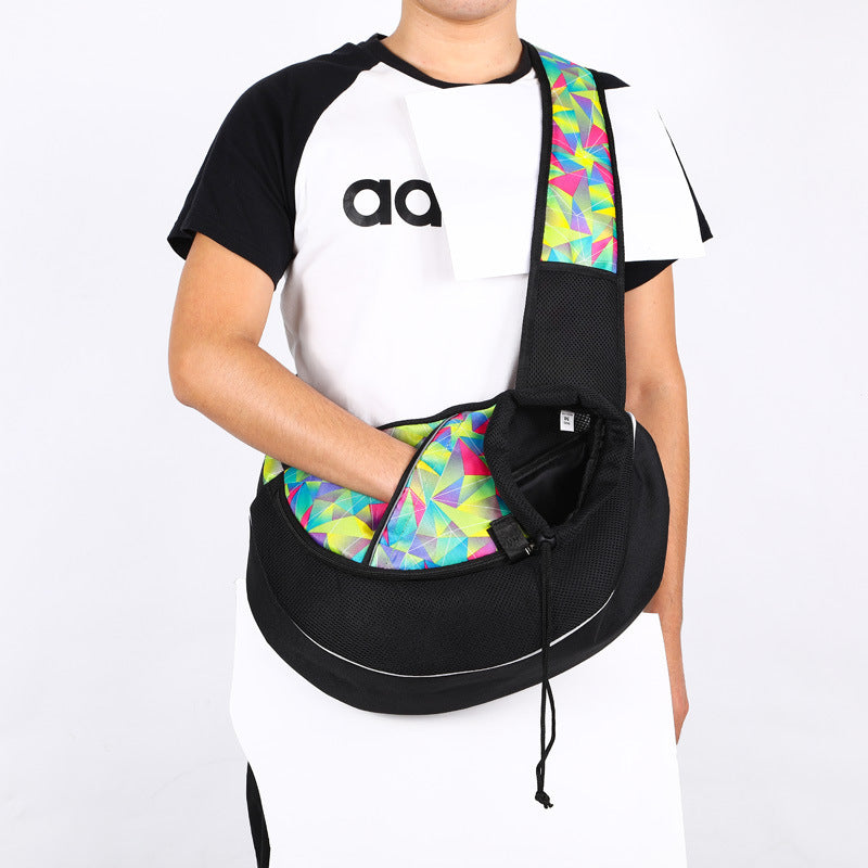 Portable Pet Carrier Crossbody Bag – Breathable Oxford Shoulder Sling for Dogs & Cats