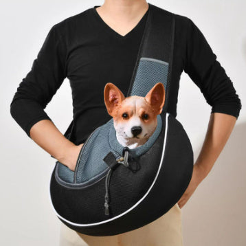 Portable Pet Carrier Crossbody Bag – Breathable Oxford Shoulder Sling for Dogs & Cats