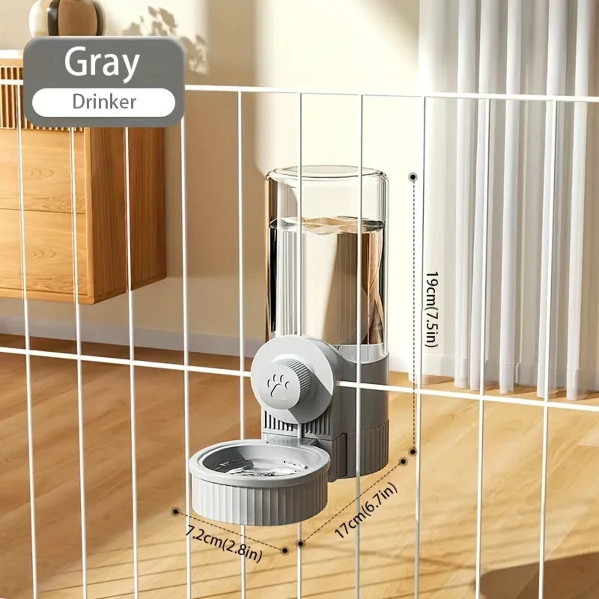 Automatic Hanging Pet Feeder & Water Dispenser Set – Cage-Mounted Food Bowl for Cats, Small Dogs & Rabbits