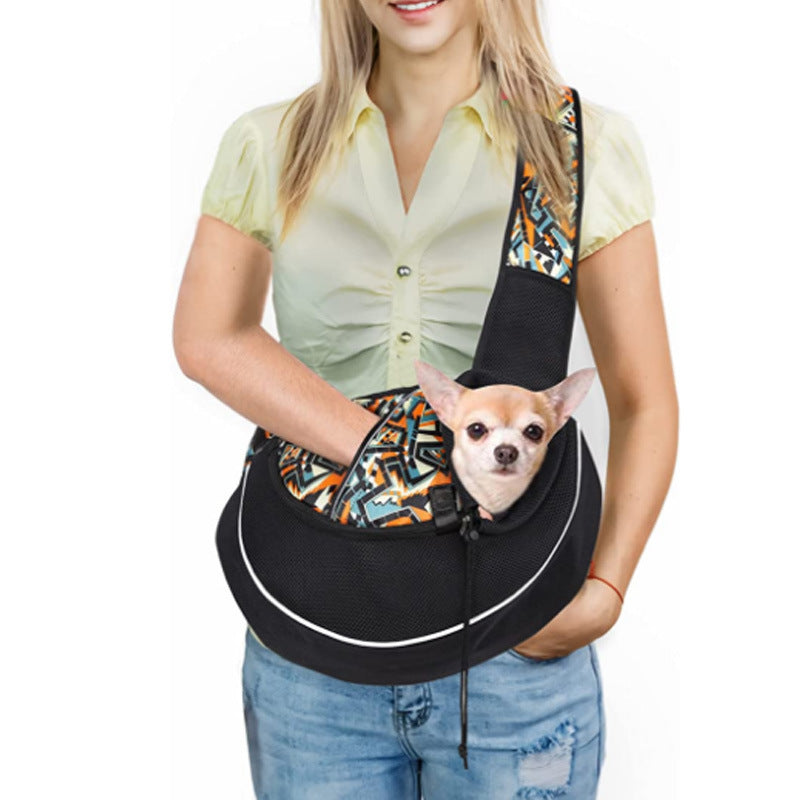 Portable Pet Carrier Crossbody Bag – Breathable Oxford Shoulder Sling for Dogs & Cats
