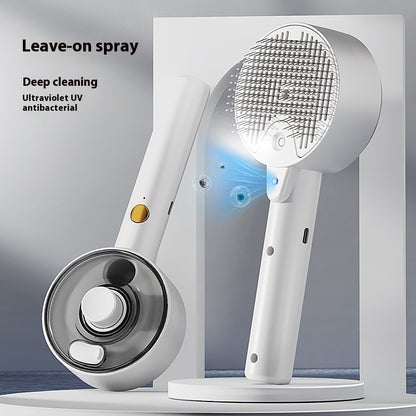 UV Sterilizing Pet Spray Comb – Anti-Shedding Hair Brush with Mist & Massage for Dogs & Cats