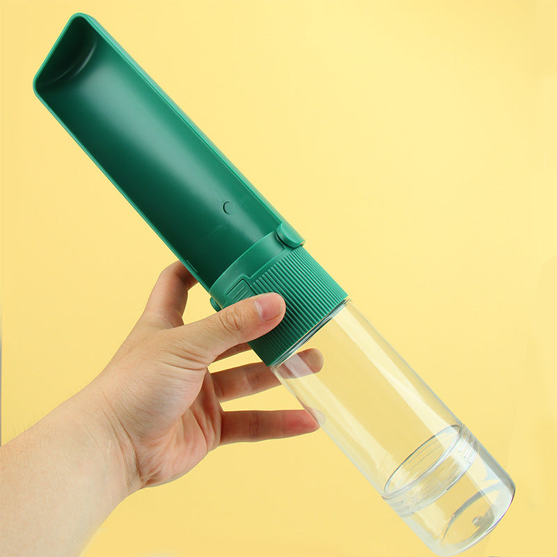 2-in-1 Portable Dog Water Bottle with Food Storage – Leak-Proof Outdoor Pet Dispenser (270ml Water + 80ml Food)