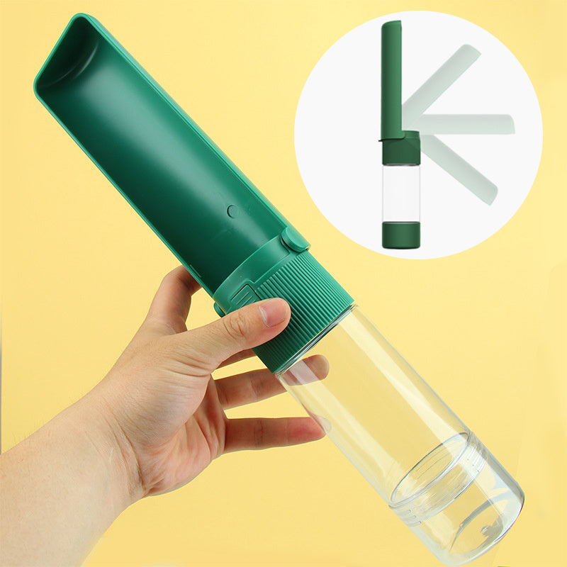 2-in-1 Portable Dog Water Bottle with Food Storage – Leak-Proof Outdoor Pet Dispenser (270ml Water + 80ml Food)