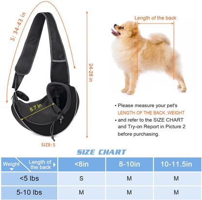 Portable Pet Carrier Crossbody Bag – Breathable Oxford Shoulder Sling for Dogs & Cats